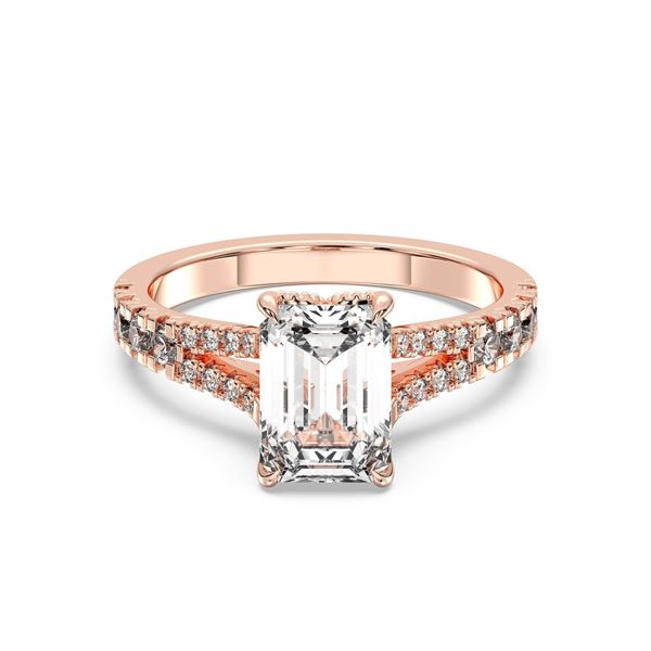 Picture of 3.57 Ct Emerald Cut Lab-Grown Diamond Solitaire Ring in Solid Gold For Women