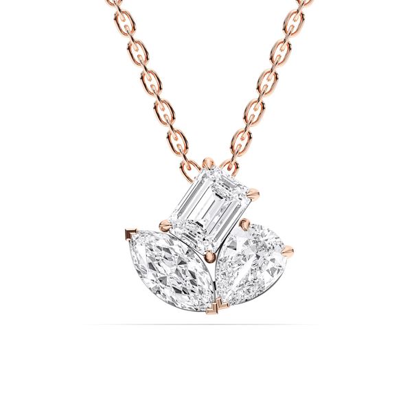 Picture of 3.00 Ct Lab-Grown Multi shape Diamond Fashion Pendant in Solid Gold With 18 Inch Chain