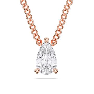 Picture of 1.09 Ct Lab-Grown Pear Diamond Solitaire Pendant in Solid Gold With 18 Inch Chain