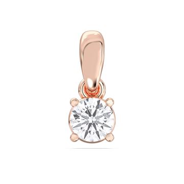 Picture of 0.3 Ct Lab-Grown Round Diamond Solitaire Pendant in Solid Gold With 18 Inch Chain