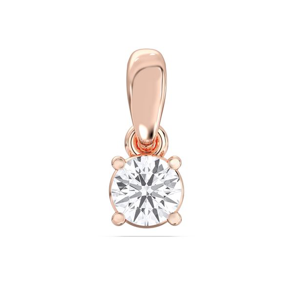 Picture of 0.3 Ct Lab-Grown Round Diamond Solitaire Pendant in Solid Gold With 18 Inch Chain