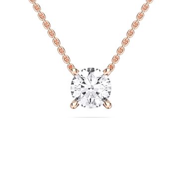 Picture of 1.50 Ct Lab-Grown Round Diamond Solitaire Pendant in Solid Gold With 18 Inch Chain