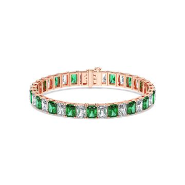 Picture of 36.00 Ct Emerald Cut Lab Grown Diamond 7 inch Tennis Bracelet