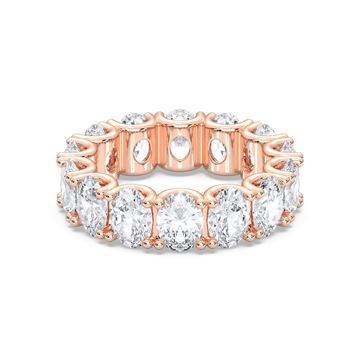 Picture of 10.00 Ct Oval Cut Lab-Grown Diamond Eternity Wedding Band in Solid Gold For Women