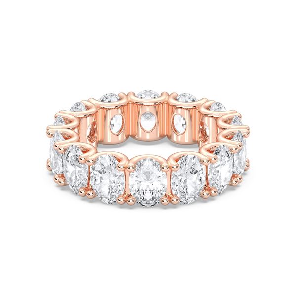 Picture of 10.00 Ct Oval Cut Lab-Grown Diamond Eternity Wedding Band in Solid Gold For Women