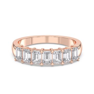 Picture of 1.5 Ct Radiant Cut Lab-Grown Diamond Half Eternity Wedding Band in Solid Gold For Women