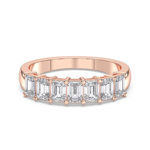 Picture of 1.5 Ct Radiant Cut Lab-Grown Diamond Half Eternity Wedding Band in Solid Gold For Women