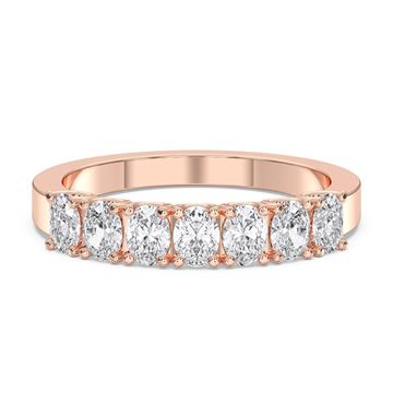 Picture of 1.00 Ct Oval Cut Lab-Grown Diamond Half Eternity in Solid Gold For Women