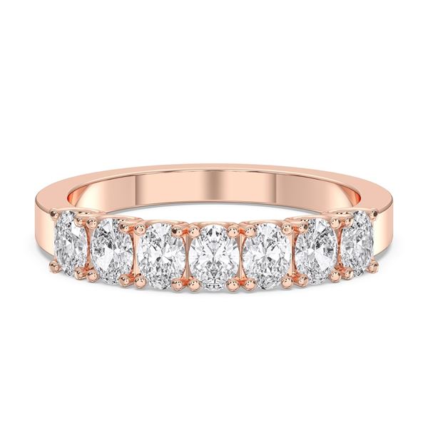 Picture of 1.00 Ct Oval Cut Lab-Grown Diamond Half Eternity in Solid Gold For Women